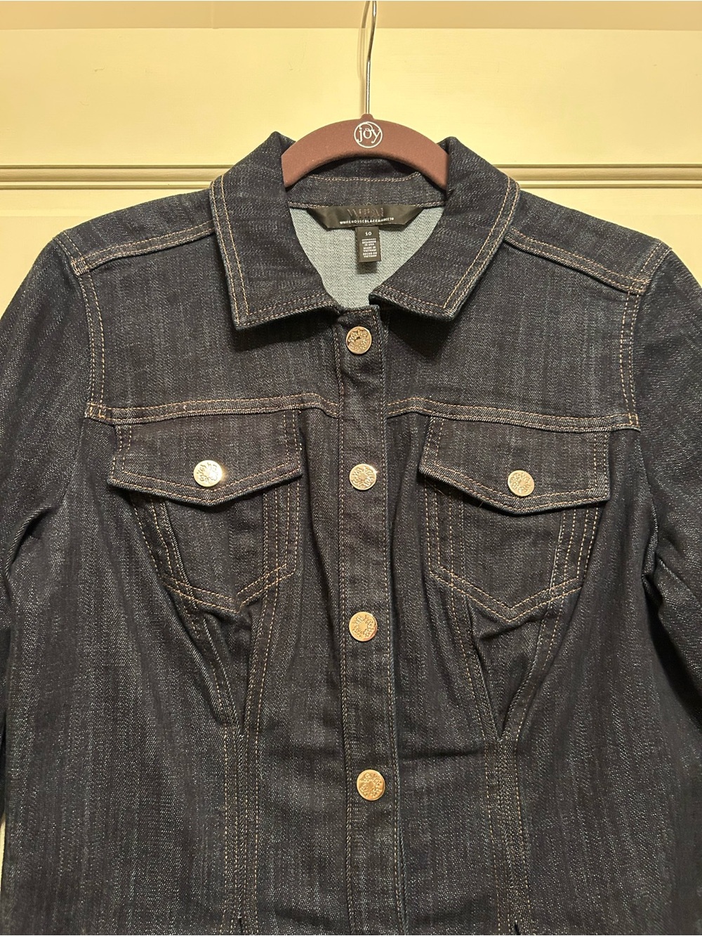Dark Indigo Button-Front Denim Dress White House black market - Picture 7 of 9